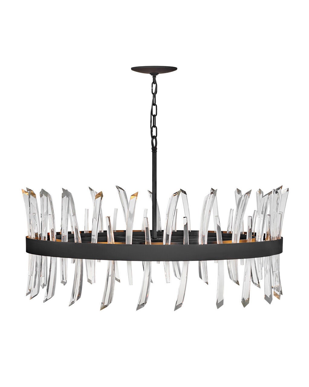 Revel FR30905BLK - Large Single Tier Chandelier - Black