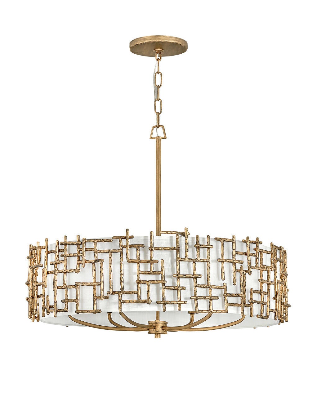 Farrah FR33104BNG - Medium Drum Chandelier - Gold