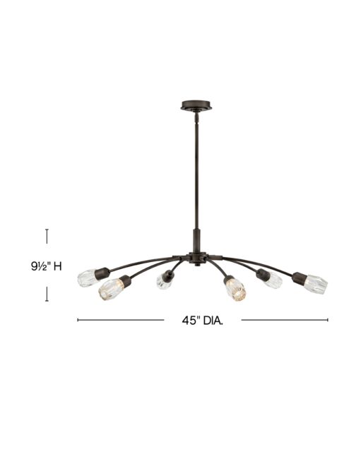 Atera FR33326BX - Large Single Tier Chandelier - Black