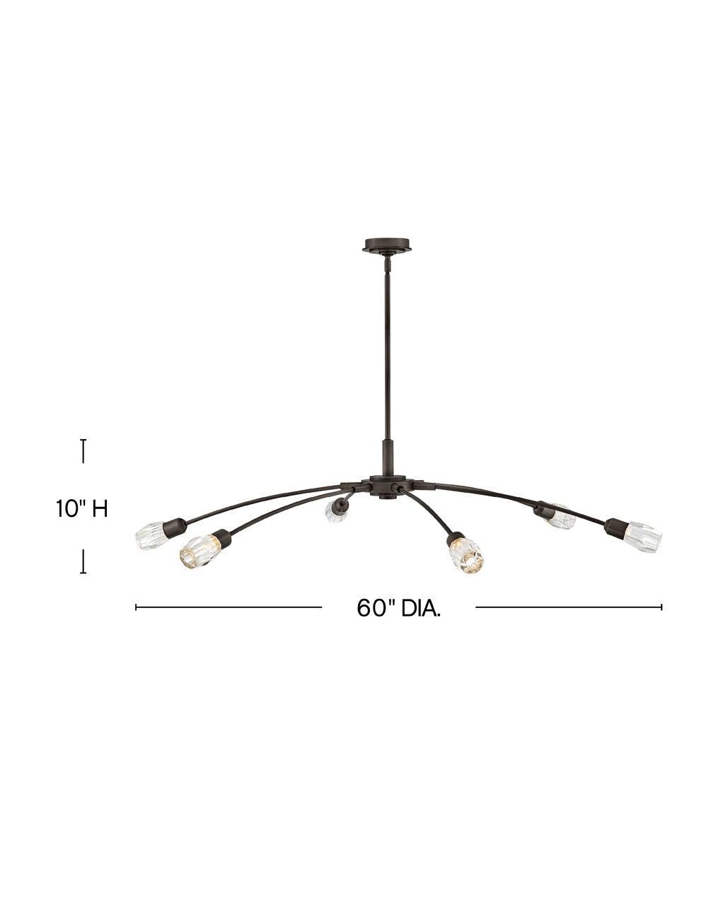 Atera FR33328BX - Extra Large Single Tier Chandelier - Black