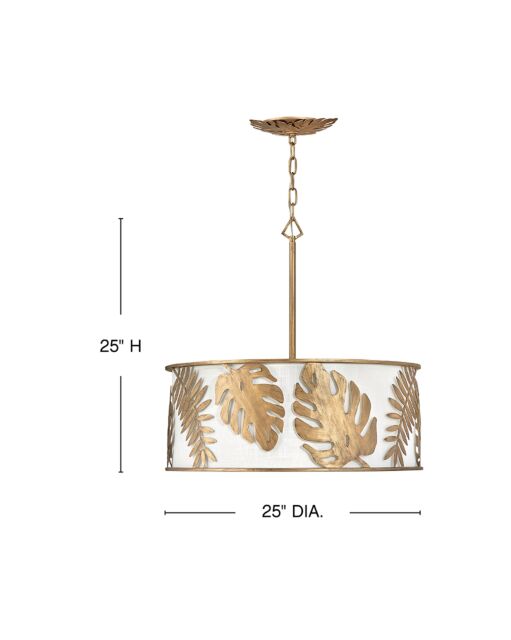 Botanica FR35105BNG - Medium Drum Chandelier - Gold