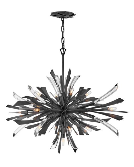 Vida FR40906BGR - Large Single Tier Chandelier - Black