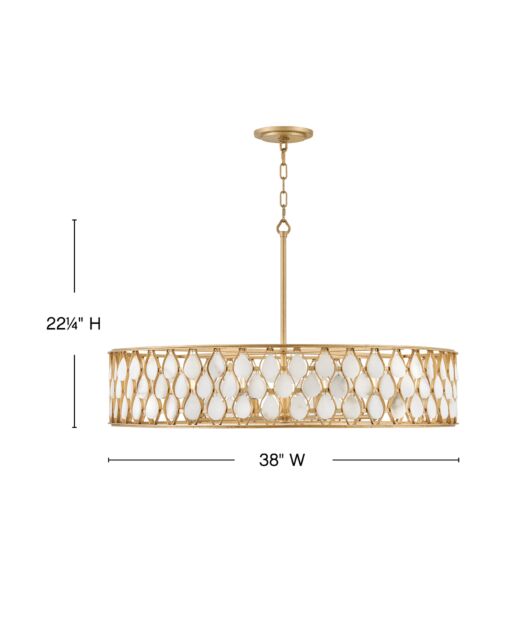 Estie FR41506PI - Large Chandelier - Gold