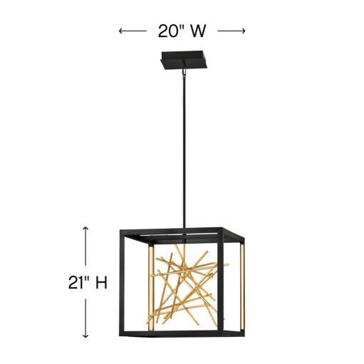 Styx FR46407BLK - Medium LED Open Frame Pendant - Black