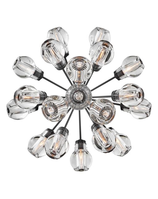 Elise FR46956BLK - Medium Convertible Chandelier - Black