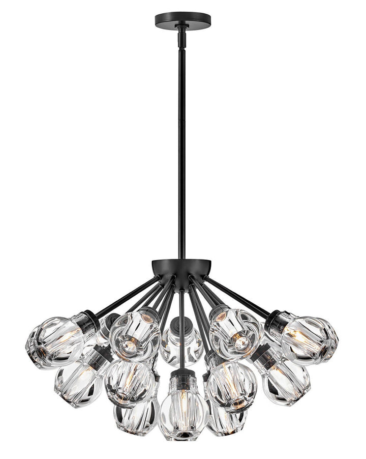 Elise FR46956BLK - Medium Convertible Chandelier - Black