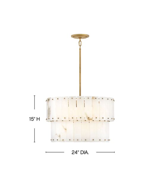 Simone FR47751BNG - Medium Convertible Chandelier- Gold