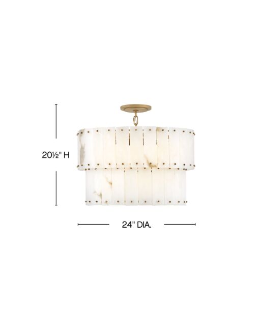 Simone FR47751BNG - Medium Convertible Chandelier- Gold