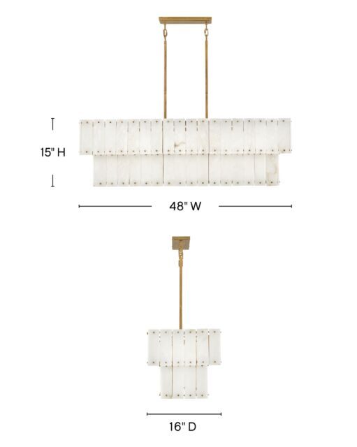 Simone FR47756BNG - Medium Eight Light Linear - Gold