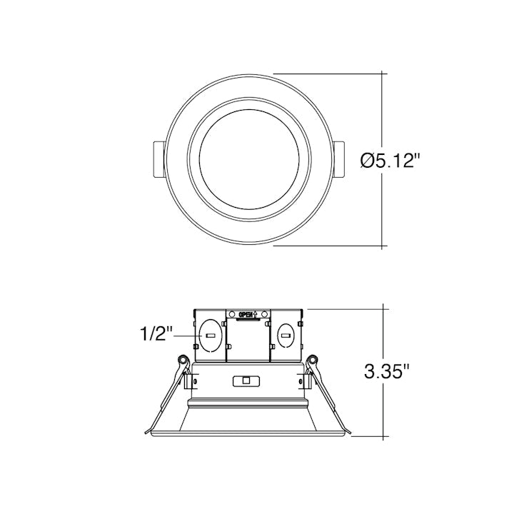 4" Retrofit Kit Downlight: RDL-Line, 11W, 5CCT, 120V - White