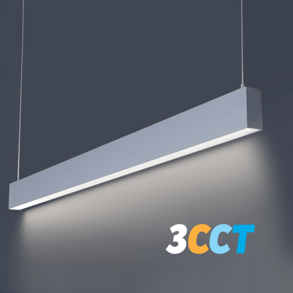 Lighting Spot 26 2' Selectable 3CCT Down Direct LED Linear Light - White Finish