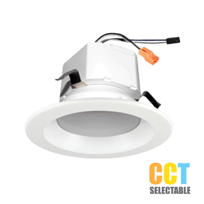 Lighting Spot 26 4' 0-10V Selectable 5CTT LED Round Smooth Reflector Retrofit Downlight