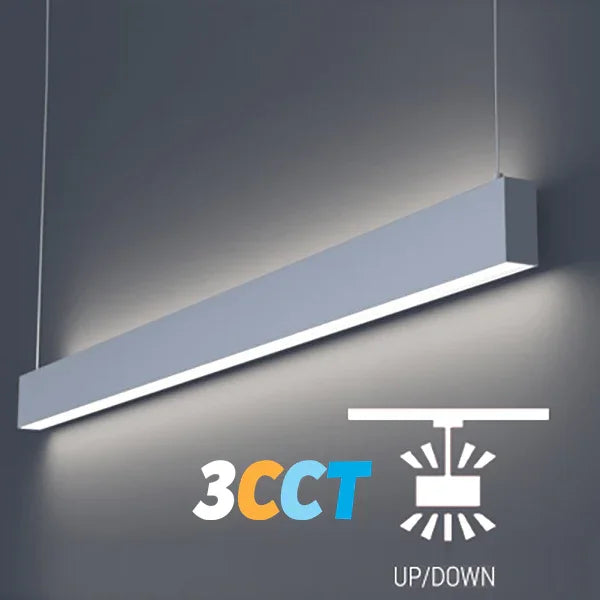 Lighting Spot 26 4' Selectable 3CCT Down Direct with UP LED Linear Light - White Finish
