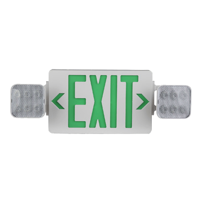 Lighting Spot 26 Self-Diagnostic LED Exit and Emergency Combination - Green Letters