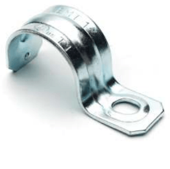 Purelite 1/2 INCH EMT One Hole Strap, Electro-GalvanizedWaist Hole:8.0x6.3mm Thickness:1.5mm,W/ UL+T1 mark, Must purchase carton quantities 1000 pcs per carton