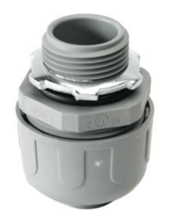 Purelite 1/2 INCH Non-Metallic Straight Liquid Tight Connector Grey Color,6/6 Nylon Material W/ UL mark, Must purchase carton quantities 100 pcs per carton