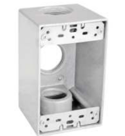 Purelite 3x1/2 INCH One Gang Weatherproof Box,2-5/8" Deep Aluminum with Gray Color Include 2 Closure Plugs,Mounting Lugs and Grounding Screw,W/ UL mark, Must purchase carton quantities 40 pcs per carton
