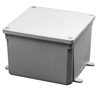 Purelite 4X4X4 PVC Junction Box, Grey - Must purchase carton quantities 10 pcs per carton