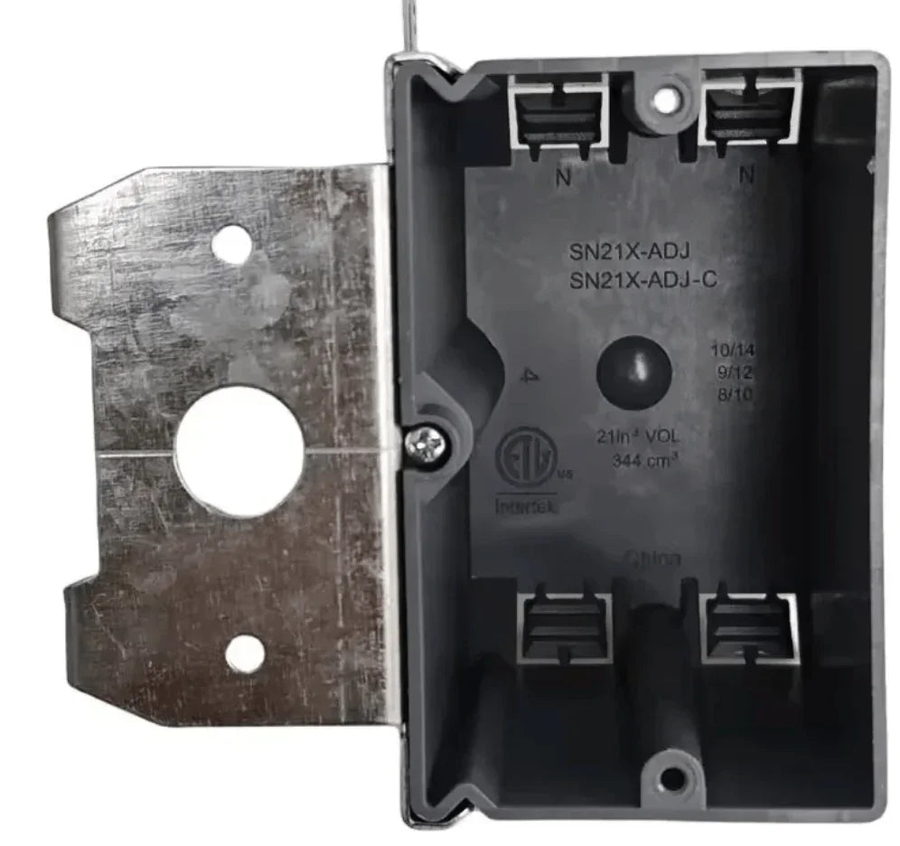 Purelite Purelite - 1Gang PVC Adjustable New Work Standard Switch/Outlet ETL listed to UL514C and UL263 - Must purchase carton quantities, 60 pcs per carton