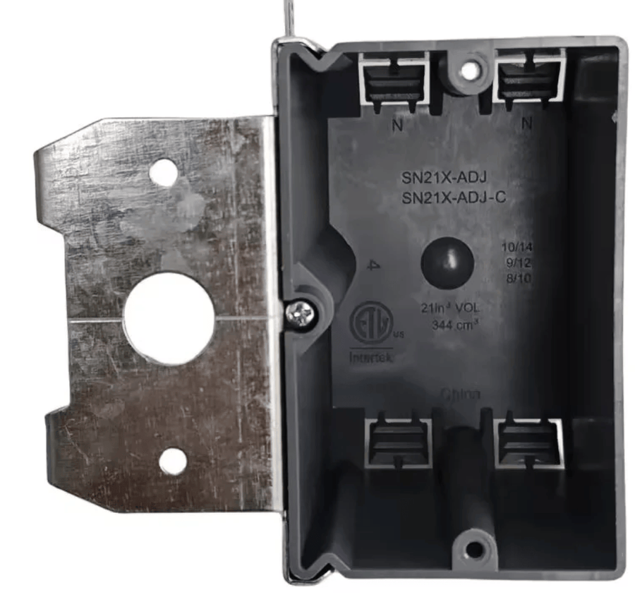 Purelite Purelite - 1Gang PVC Adjustable New Work Standard Switch/Outlet ETL listed to UL514C and UL263 - Must purchase carton quantities, 60 pcs per carton