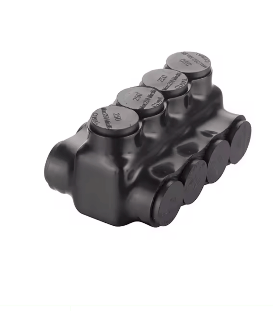 Purelite Purelite -  FOUR PORT WIRE CONNECTOR 6AWG-250KCMIL UL, Black - Must purchase carton quantities, 5 pcs per carton