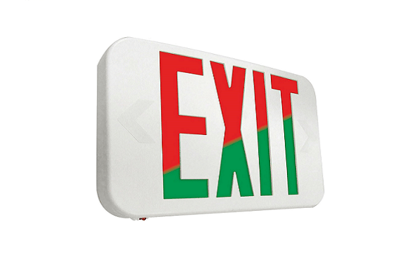 Rayco Lighting INDOOR EXIT SIGN WITH SELECTABLE FACE & 90 MIN EM BATTERY