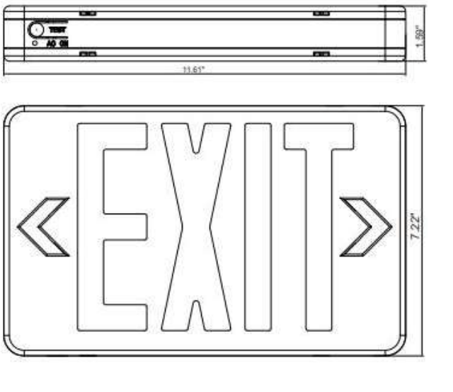 Rayco Lighting RED EXIT SIGN/EMERGENCY BATTERY