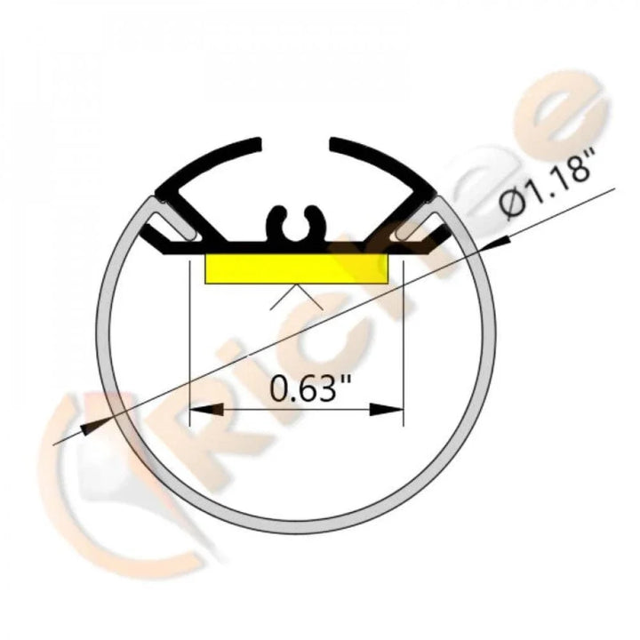 Richee Lighting Richee Lighting - 1-1/8" Round Pendant Led Aluminum Channel - Note: Shipping is not available for this product. "Pick up only".