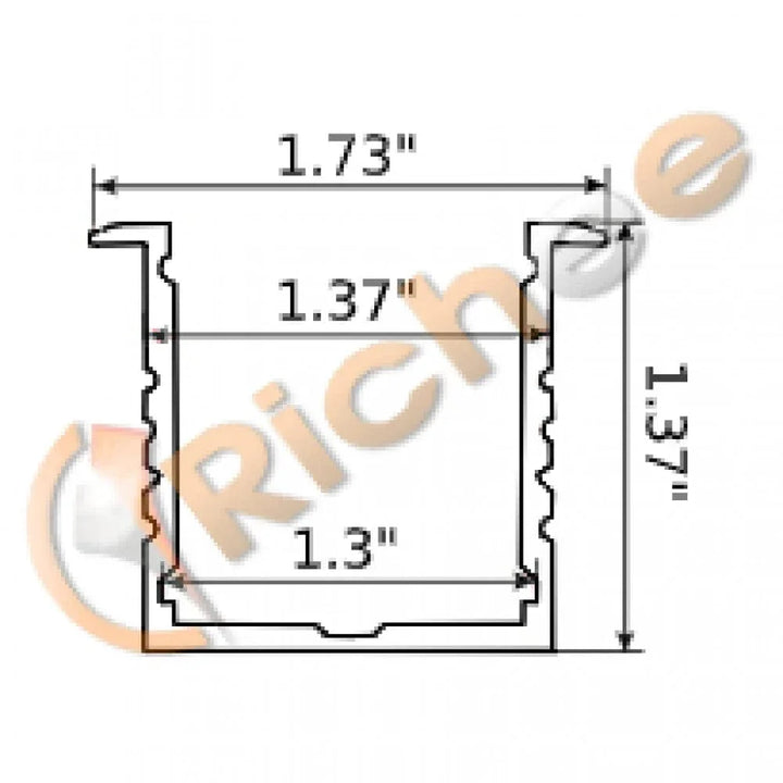Richee Lighting Richee Lighting - 1-3/4" Deep Square Led Aluminum Channel W/ Trim - Aluminum - Note: Shipping is not available for this product. "Pick up only".