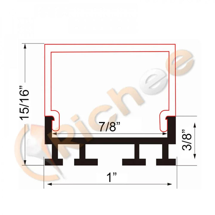 Richee Lighting Richee Lighting - 1" Big Square Black Lens Top Led Aluminum Channel - Black/Black - Note: Shipping is not available for this product. "Pick up only".