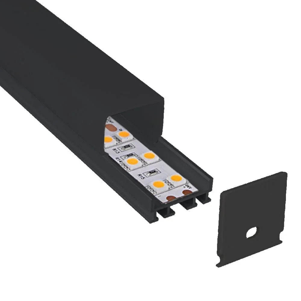 Richee Lighting Richee Lighting - 1" Big Square Black Lens Top Led Aluminum Channel - Black/Black - Note: Shipping is not available for this product. "Pick up only".