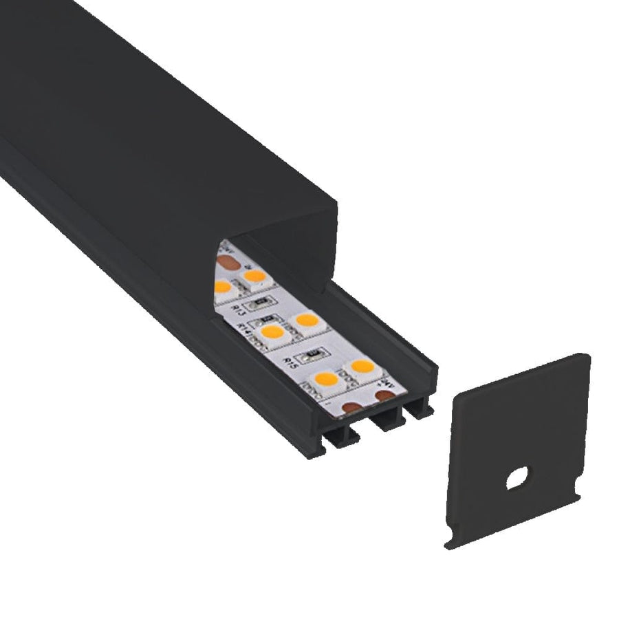 Richee Lighting Richee Lighting - 1" Big Square Black Lens Top Led Aluminum Channel - Black/Black - Note: Shipping is not available for this product. "Pick up only".