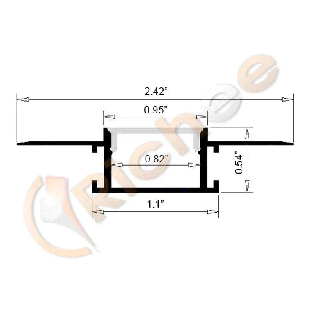 Richee Lighting Richee Lighting - 1" Black Lens Trimless Led Aluminum Channel - Black - Note: Shipping is not available for this product. "Pick up only".