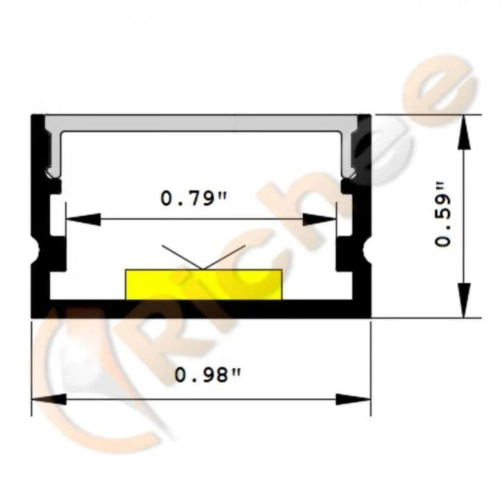 Richee Lighting Richee Lighting - 1" Wide Deep Flat Led Aluminum Channel - Note: Shipping is not available for this product. "Pick up only".