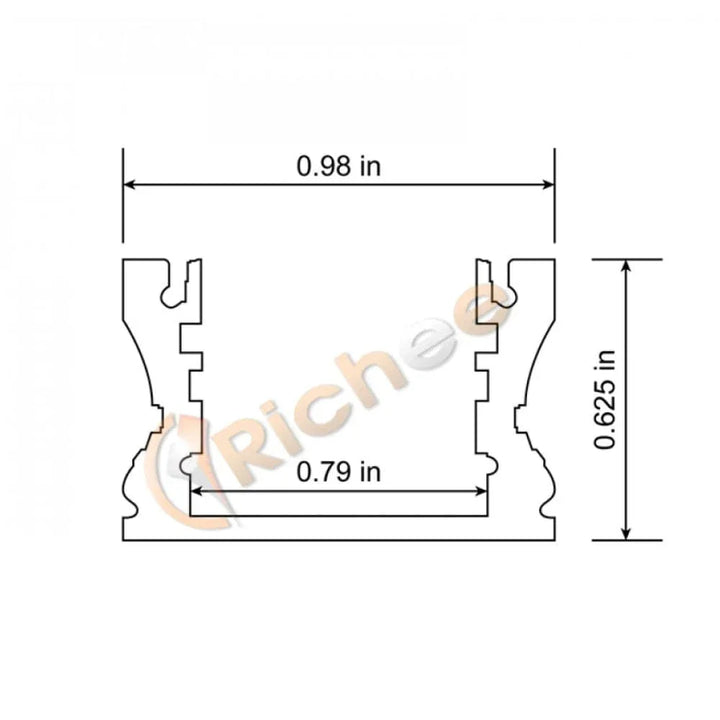 Richee Lighting Richee Lighting - 1" Wide Deep Led Aluminum Channel - Note: Shipping is not available for this product. "Pick up only".