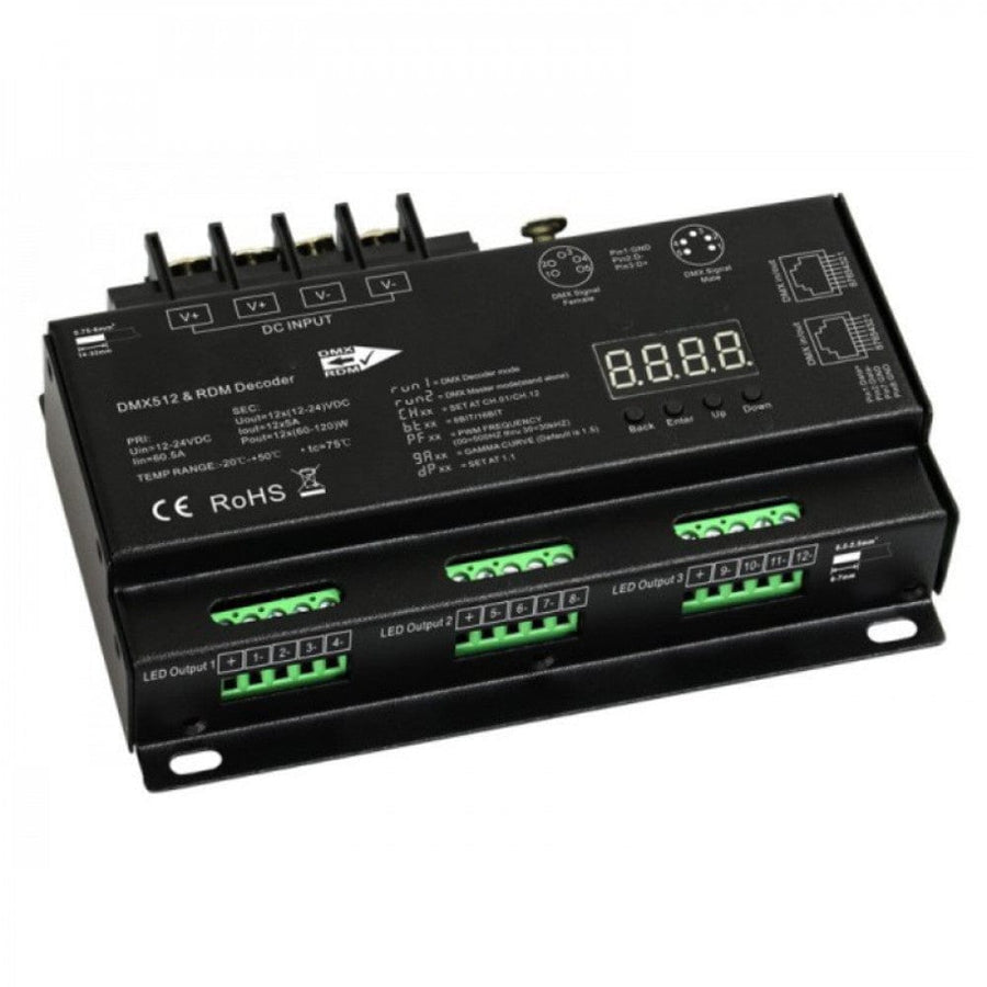 Richee Lighting Richee Lighting - 12 Ch 5A Rgbw Dmx Decoder - Black