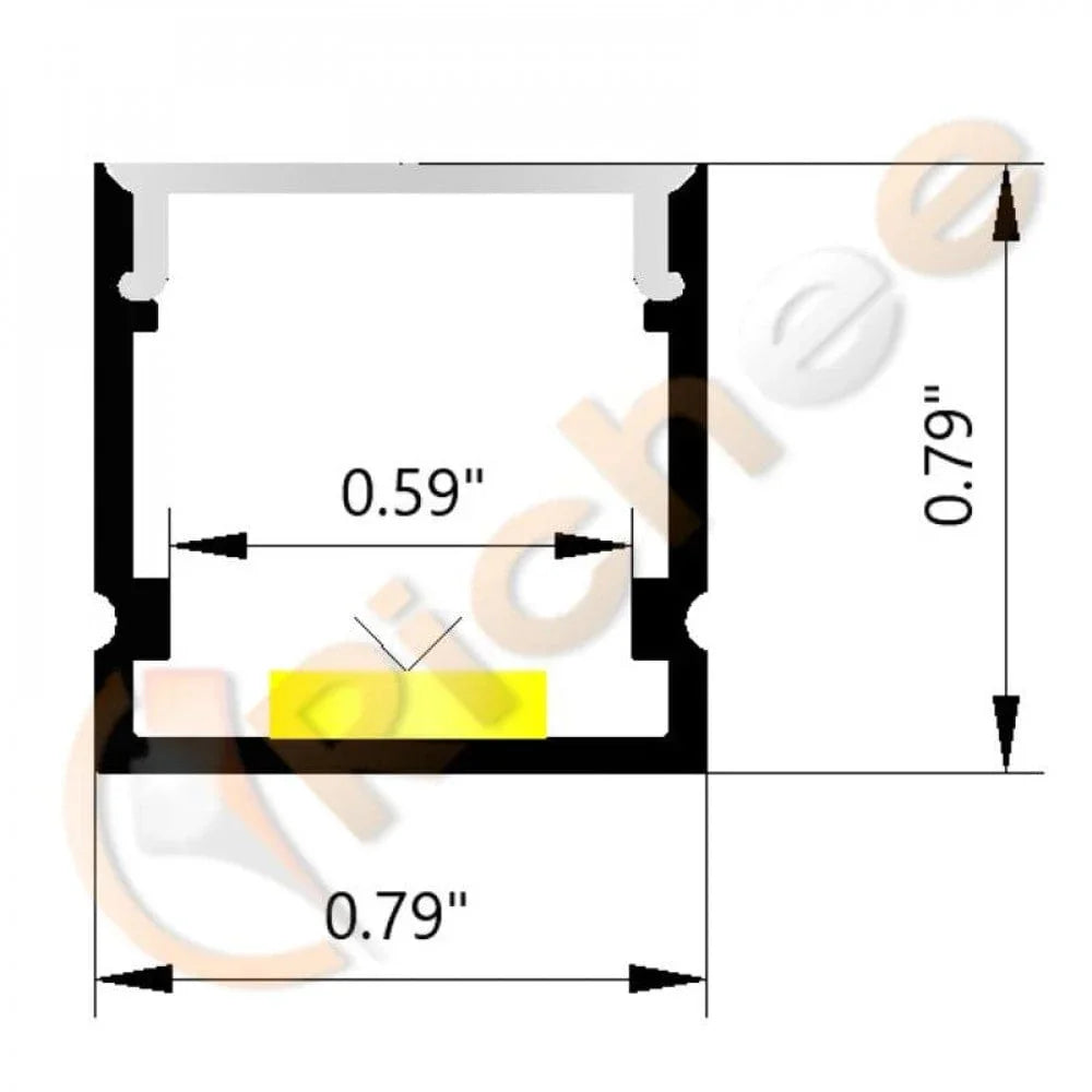 Richee Lighting Richee Lighting - 13/16" Deep Square Led Aluminum Channel - Note: Shipping is not available for this product. "Pick up only".