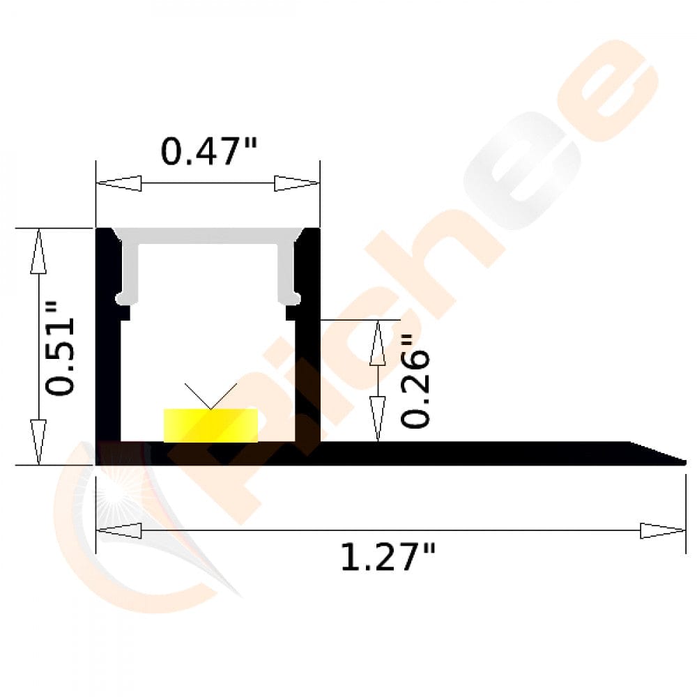 Richee Lighting Richee Lighting - 3/8" Trimless Corner Led Aluminum Channel  - White - Note: Shipping is not available for this product. "Pick up only".