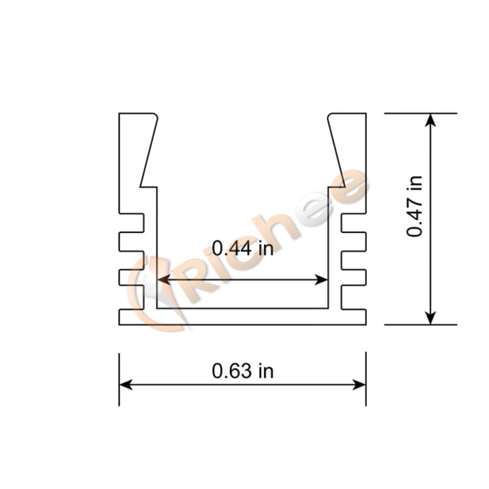 Richee Lighting Richee Lighting - 5/8" Thin Black Lens Square Led Aluminum Channel - Black - Note: Shipping is not available for this product. "Pick up only".