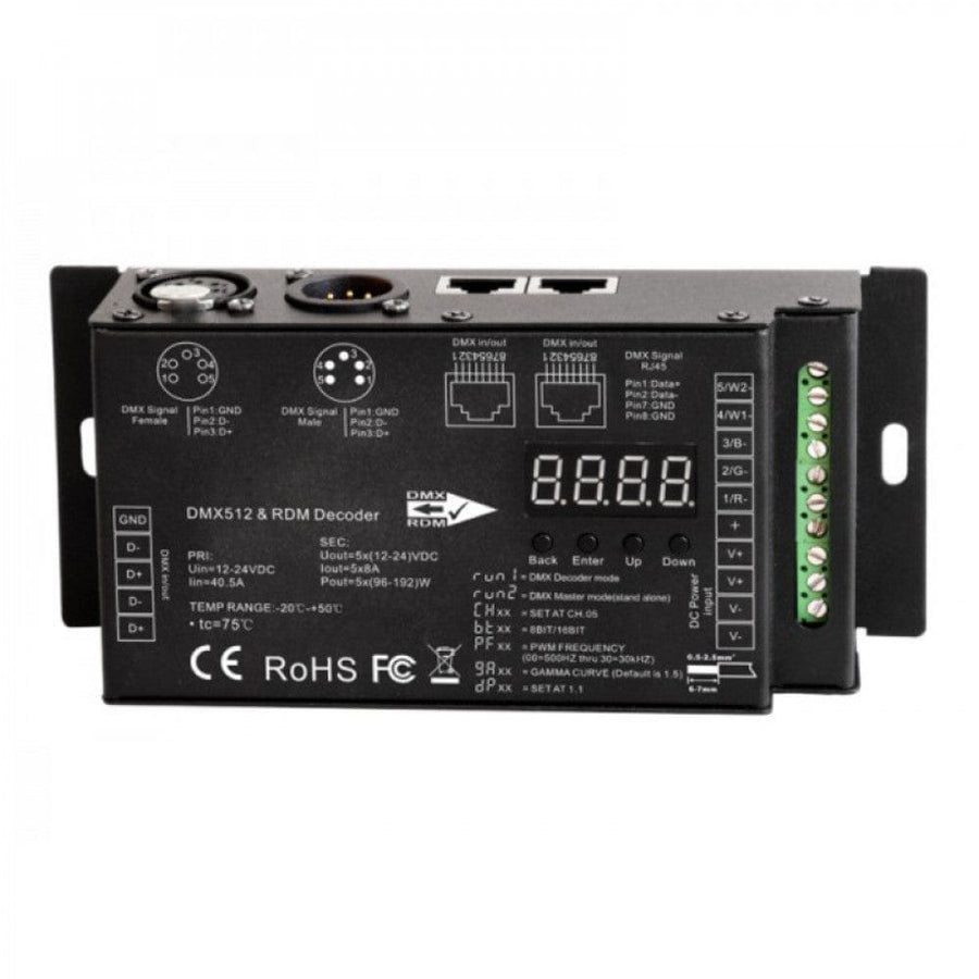 Richee Lighting Richee Lighting - 5 Ch 8A Rgb+Cct Dmx Decoder - Black