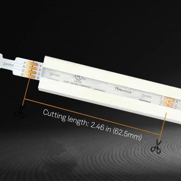 Richee Lighting Richee Lighting - Single Color Neon 3D Bendable Strip Tape Light, COB, IP67, 24V, 4.6W, 3000K, 16.4 ft
