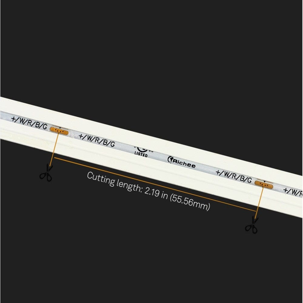Richee Lighting Richee Lighting - Single Color Neon Sideview Strip  Tape Light, COB, IP67, 24V, 3W, 6000K, 16.4 ft