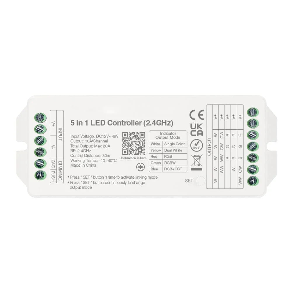 Richee Lighting Richee - Mi Light 20A 5 In 1 Rgb+Cct Receiver