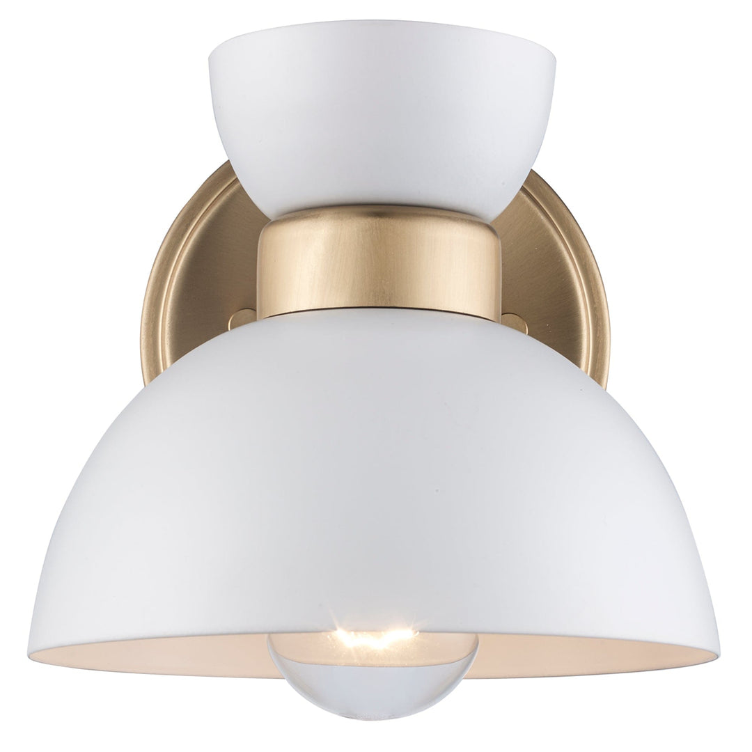 Trans Globe 1-light Azaria Wall Sconce Double Metal Shade - White / Antique Gold
