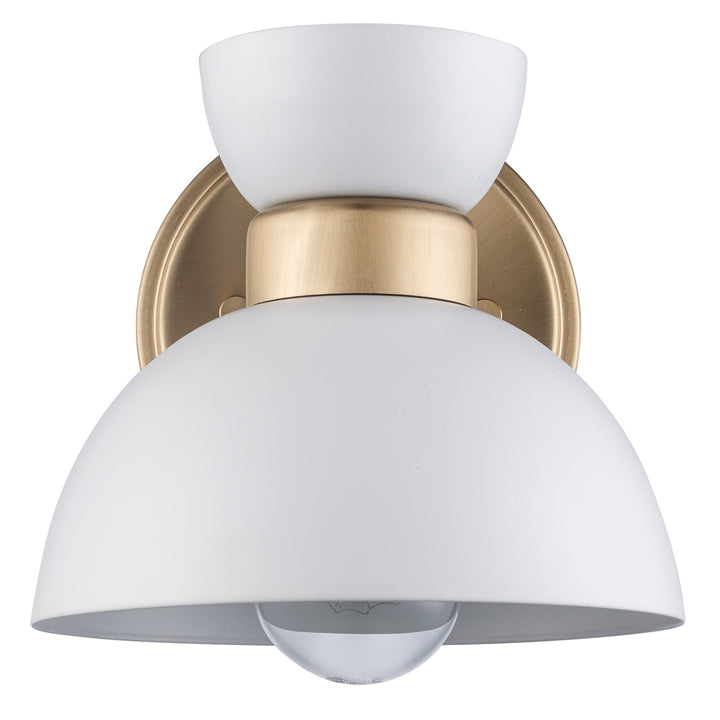 Trans Globe 1-light Azaria Wall Sconce Double Metal Shade - White / Antique Gold