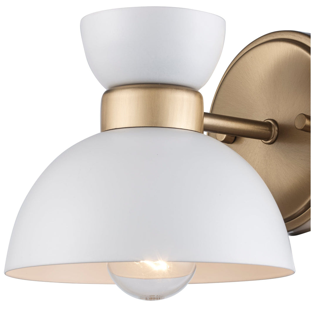 Trans Globe 1-light Azaria Wall Sconce Double Metal Shade - White / Antique Gold