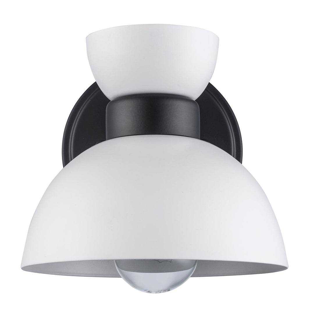 Trans Globe 1-light Azaria Wall Sconce Double Metal Shade - White / Black