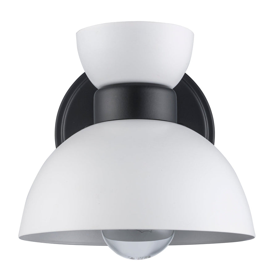 Trans Globe 1-light Azaria Wall Sconce Double Metal Shade - White / Black