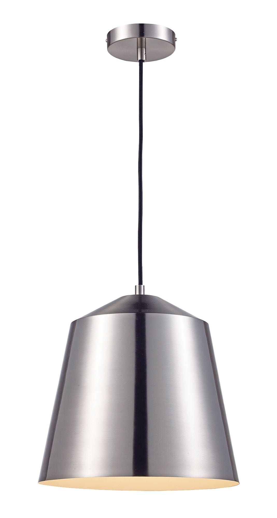 Trans Globe 1-Light Bell Shade Metal  Drum - Brushed Nickel