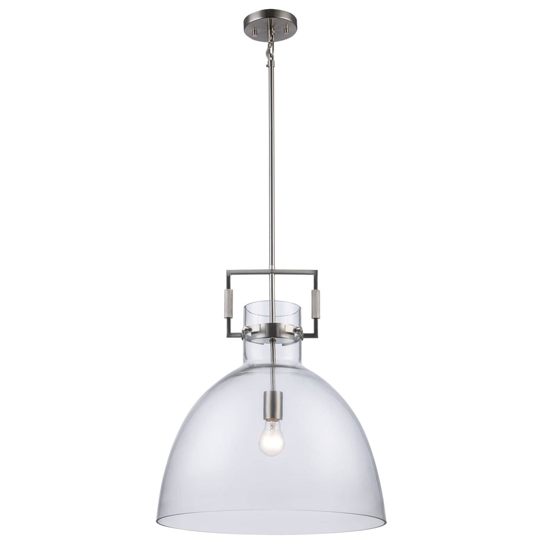 Trans Globe 1-light Clear Glass shade - Brushed Nickel